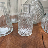 Small Clear Glass Bottle Vases - 6 styles