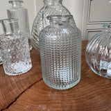 Small Clear Glass Bottle Vases - 6 styles