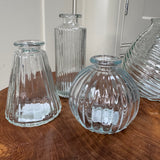Small Clear Glass Bottle Vases - 6 styles