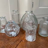 Small Clear Glass Bottle Vases - 6 styles