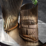 Gallery -Vassa Brown Ribbed Vases Small H25 & Large H30cm