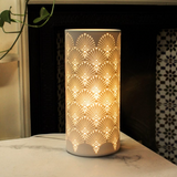 Light Glow Ceramic Column Lamp H28cm Design - Peacock Flairs