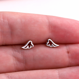 Attic Creations - giftings life's precious moments since 2010;    Message in a Bottle Sterling Silver Earrings handmade in Devon Style - Silver Cut out Angel Wings Quote on the card - 'Wings to Fly'