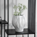 Handmade White Flora Vase - Medium