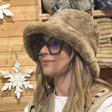 Faux Fur Bucket Hat - Stone