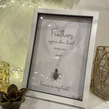 Framed Pebble Art - La De Da Living - Feathers Appear When Loved Ones Are Near