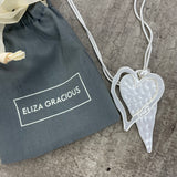 Eliza Gracious - Short Twin Love Heart Necklace | Matt Silver 