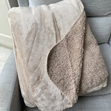 Malini Cosy Super Soft Fleece throw with Sherpa Reverse Colour - Mink 150x200cm