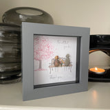 Mini Framed Pebble Art - Grey block square frame 12.5cm 'For all that you do.... Thankyou'