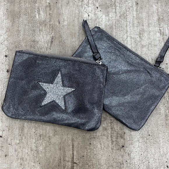 Large Star Coin Purse - Black Silver