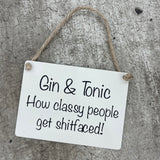 Mini Metal Hanging Signs - Drinking Quotes