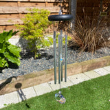 Woodstock wind chimes are tuned to beautiful melodies and scales from around the world.  When listening to a Woodstock Chime you're hearing a perfectly tuned musical instrument played by the wind.
17" CRYSTAL MEDITATION CHIME  (CCMC)
Crystal accents and soothing sounds can be a focal point for meditation.