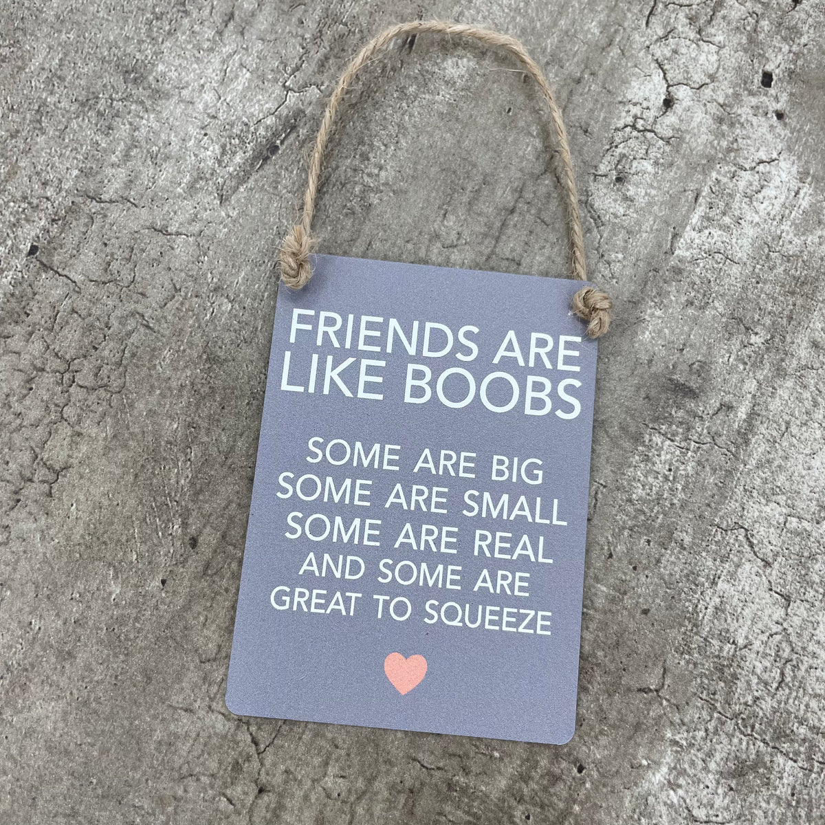 Mini Metal Hanging Signs - Friends are Like Boobs – The Life