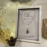 Framed Pebble Art - La De Da Living - Feathers Appear When Loved Ones Are Near