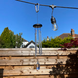 Woodstock wind chimes are tuned to beautiful melodies and scales from around the world.  When listening to a Woodstock Chime you're hearing a perfectly tuned musical instrument played by the wind.
17" CRYSTAL MEDITATION CHIME  (CCMC)
Crystal accents and soothing sounds can be a focal point for meditation.