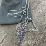 Eliza Gracious - Short Twin Love Heart Necklace | Silver Shiny