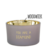 Scented Soy Woodwick Candle - You are a Diamond