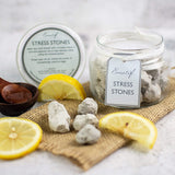 Aromatherapy Anti-Viral Stress Stones Natural volcanic rock (responsibly collected from Mount Etna) infused with a blend of 11 anti-viral organic and essential oils designed to help you destress, whilst naturally aiding your immune system.