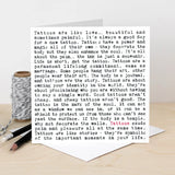 Wise Words Quotable Card - 'Tattoo'