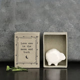 East of India quotable matchbox collection Porcelain Sheep presented in a small matchbox with the words; ' Love Ewe to the Moon and Back'