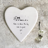East of India Coaster -  'Home is where the dog runs to greet you...'