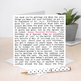 Coulson Macleod Wise Words Quotable Card - 'Happy Belated Birthday' Funny and heartwarming quotes