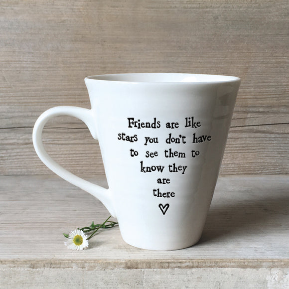 East of India Quotable Mug Collection Endearing message to make these a perfect gift for someone special; 'Friends are like stars you don't have to see them to know they are there' 4162