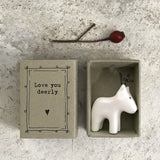 East of India Christmas Matchbox - Reindeer 'Love You Deerly'