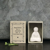 East of India Matchbox Collection; Small gifts with a meaningful quote for someone special Buddha - 'Happiness is a journey not a destination'