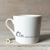 East of India Wobbly Mug Quotable Collection Witty & touching gift for any coffee drinking enthusiast; 'Stroppy before coffee'  5908