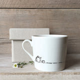 East of India Wobbly Mug Quotable Collection Witty & touching gift for any coffee drinking enthusiast; 'Stroppy before coffee'