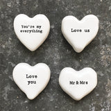 East of India - White Heart Pebble 'Here for you always' - 6706