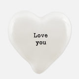 East of India - White Heart Pebble 'Love You' - 6700