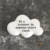 East of India - White Heart Pebble 'Be a rainbow in someone else's cloud' - 6740