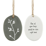 East of India Sgraffito Hanger - 'One of your hugs'