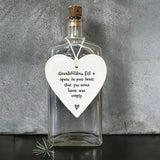 East of India Porcelain Heart 'Grandchildren fill a space in your heart..'