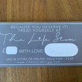 The Life Store Gift Voucher