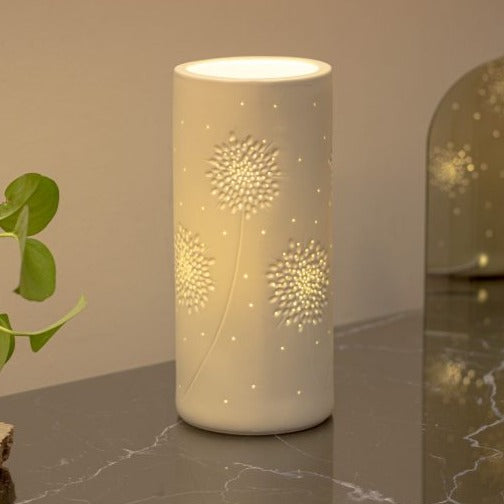 Light Glow Ceramic Column Lamp H28cm Design - Dandelions LP047