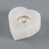 Crystal Heart Selenite T-Light