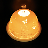 Light Glow Lithophane T-Light Candle Holder -  Butterflies