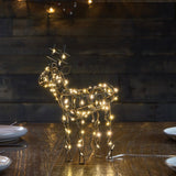 Illuminating ideas by Lightstyle London; Brown Large Wire Battery operated LED Light Up Reindeer H26cm 
