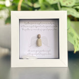 Mini Framed Pebble Art - 'Feather from an angel...'.