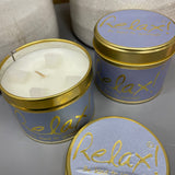 Lily Flame scented tin candle Relax! Be kind to yourself
