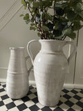 Cream Distressed Tall Urn Vase with Handles H41cm