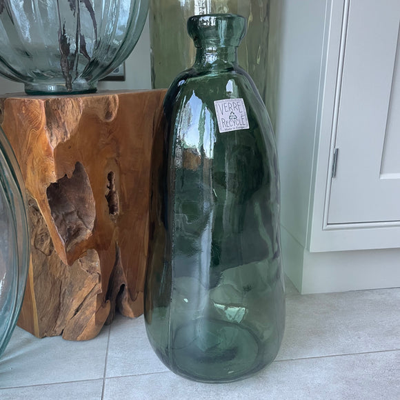 Khaki Recycled Glass Bottle Vase - 51cm
