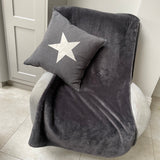 Malini Super Soft Fleece throw with Sherpa Reverse Colour - Slate   *BEST SELLER* very popular colour 150x200cm