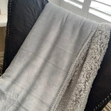 Malini Super Soft Fleece throw with Sherpa Reverse - Silver