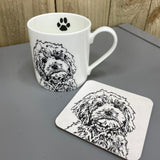 Cockapoo Dog China Mug & Coaster
