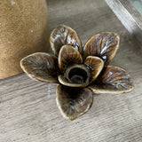 Sally Brown Melange Flower Candle Holders