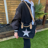 Black Glitter Star Bag